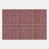 Drie Maroon & Wit Designer Wrapping Sheets Set Inpakpapier Vel (Voorkant 3)