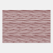 Drie Maroon & Wit Designer Wrapping Sheets Set Inpakpapier Vel (Voorkant 2)
