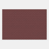 Drie Maroon & Wit Designer Wrapping Sheets Set Inpakpapier Vel (Voorkant)