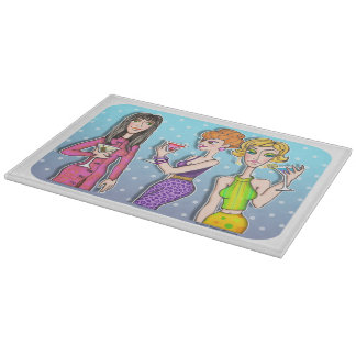 DRIE MARTINI-DIVA'S Glas Snijplanken