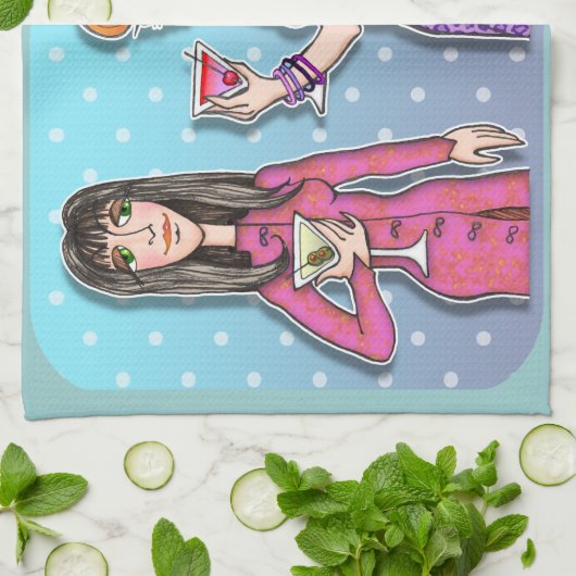 DRIE MARTINI DIVAS Kitchen, Bath, Bar TOWEL Theedoek (Gevouwen)