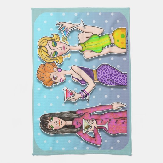 DRIE MARTINI DIVAS Kitchen, Bath, Bar TOWEL Theedoek (Verticaal)