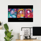 DRIE MASKERS /Venetiaanse Carnavalsgezichten Poster (Thuiskantoor)