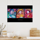 DRIE MASKERS /Venetiaanse Carnavalsgezichten Poster (Keuken)