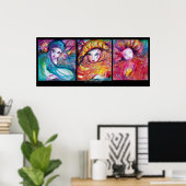 DRIE MASKS/Venetiaanse carnavalzijde Poster (Thuiskantoor)