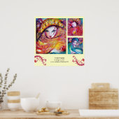 DRIE MASKS/Venetiaanse carnavalzijde Poster (Keuken)