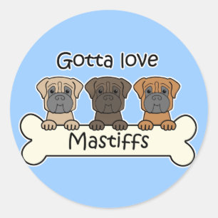 Drie Mastiffs Ronde Sticker