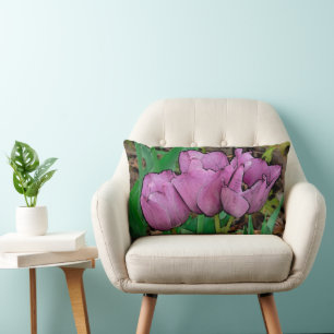 "DRIE MAUVE TULPEN" LUMBALE KUSSEN