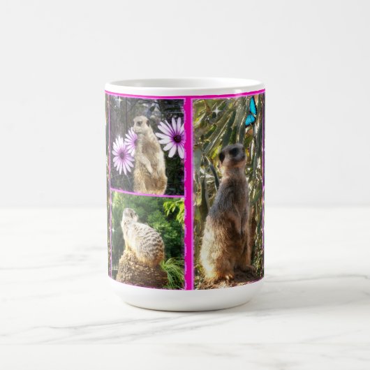 Drie Meerkat Afbeelding Collage Koffiemok (Center)