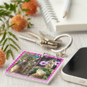 Drie Meerkat Photo Collage, Keyring Sleutelhanger (Voorkant Rechts)