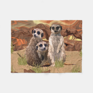 Drie Meerly Meerkats Fleece Deken