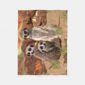 Drie Meerly Meerkats Fleece Deken (Voorkant)