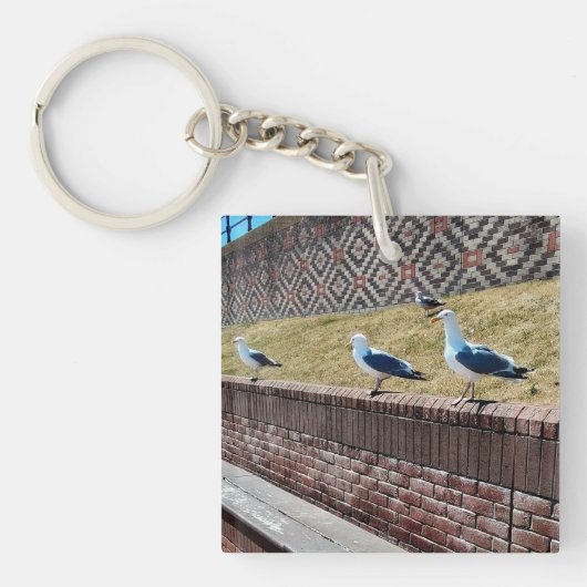 Drie meeuwen sleutelhanger (voorkant)
