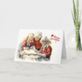Drie meisjes brief aan de Kerstman met Kerstmis Kaart (Voorkant)