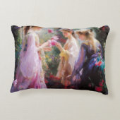 Drie meisjes die in een tuin spelen  accent kussen (Achterkant)