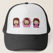 Drie meisjes Emoji Trucker Pet (Voorkant)