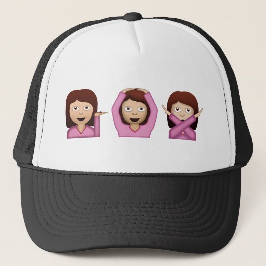 Drie meisjes Emoji Trucker Pet (Voorkant)