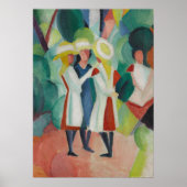 Drie meisjes in de Petten tegen August Macke Poster (Voorkant)