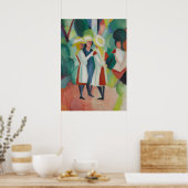 Drie meisjes in de Petten tegen August Macke Poster (Keuken)