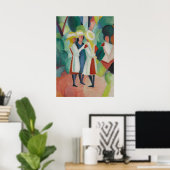 Drie meisjes in de Petten tegen August Macke Poster (Thuiskantoor)