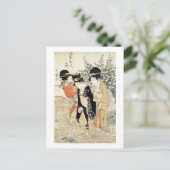 Drie meisjes padelen in een rivier, van de Mode Briefkaart (Staand voorkant)