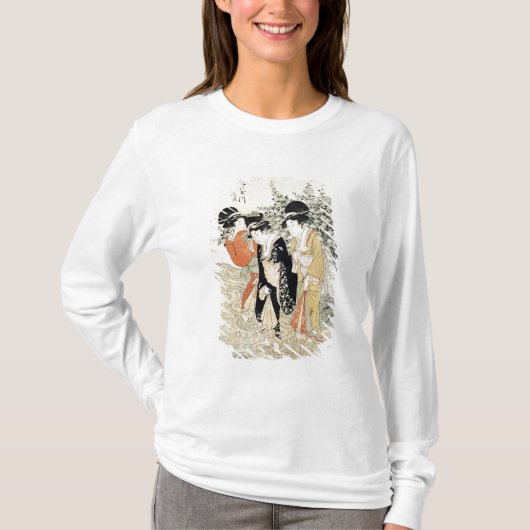 Drie meisjes padelen in een rivier, van de 'Mode' T-shirt (Voorkant)