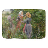 Drie Meisjes Pickende bramen (door Brendekilde) Badmat (Voorkant)