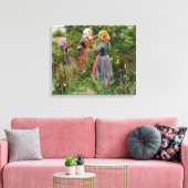 Drie Meisjes Pickende bramen (door Brendekilde) Canvas Afdruk (Insitu (Woonkamer))