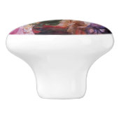 Drie meisjes spelen in een tuin keramische knop (Zijkant)