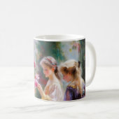 Drie meisjes spelen in een tuin koffiemok (Voorkant rechts)