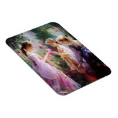 Drie meisjes spelen in een tuin magneet (Rechterzijde)