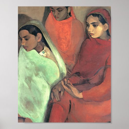 Drie meisjes van Amrita Sher Gil Poster (Voorkant)