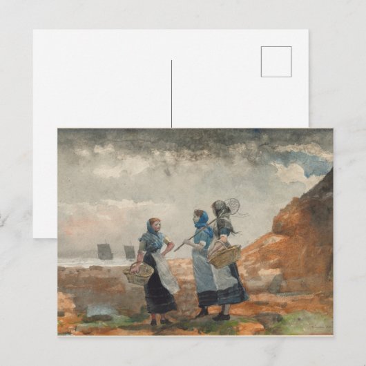 Drie meisjes Vist Briefkaart (Voorkant / Achterkant)