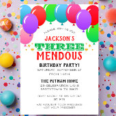 DRIE-mendous 3e verjaardagsballonbanner rood Kaart