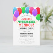 DRIE-mendous 3e verjaardagsballonbanner rood Kaart (Staand voorkant)