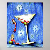 Drie Mermaid Martini Poster (Voorkant)