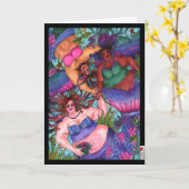 Drie Mermaids Kaart (Gele Bloem)
