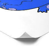 drie met een mooi monster blauw poster (Hoek)