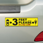 Drie meter, fietsen met een veiligheidsbumper bumpersticker (Op auto)