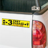 Drie meter, fietsen met een veiligheidsbumper bumpersticker (Op Truck)