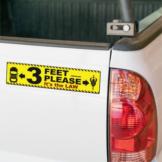 Drie meter, fietsen met een veiligheidsbumper bumpersticker (Op Truck)