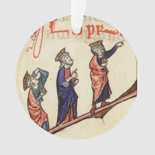 Drie middeleeuwse kerstversiering ornament (voorkant)