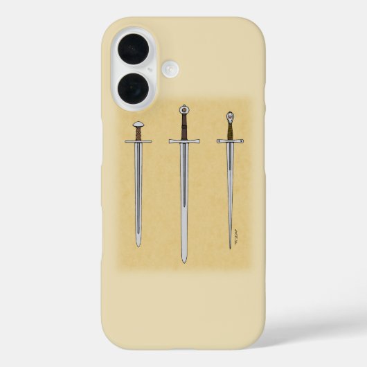 Drie middeleeuwse zwaarden 2016 Case-Mate iPhone case (Achterkant)
