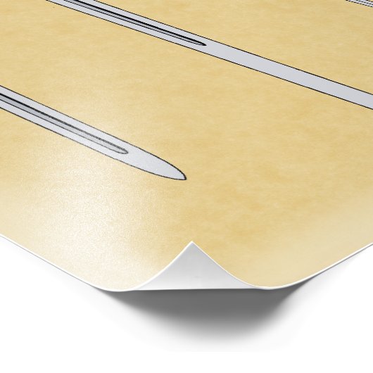 Drie middeleeuwse zwaarden 2016 foto afdruk (Hoek)