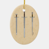 Drie middeleeuwse zwaarden 2016 keramisch ornament (Voorkant)