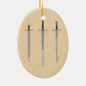 Drie middeleeuwse zwaarden 2016 keramisch ornament (Achterkant)