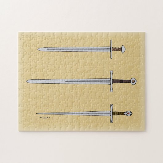 Drie middeleeuwse zwaarden 2016 legpuzzel (Horizontaal)