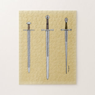 Drie middeleeuwse zwaarden 2016 legpuzzel