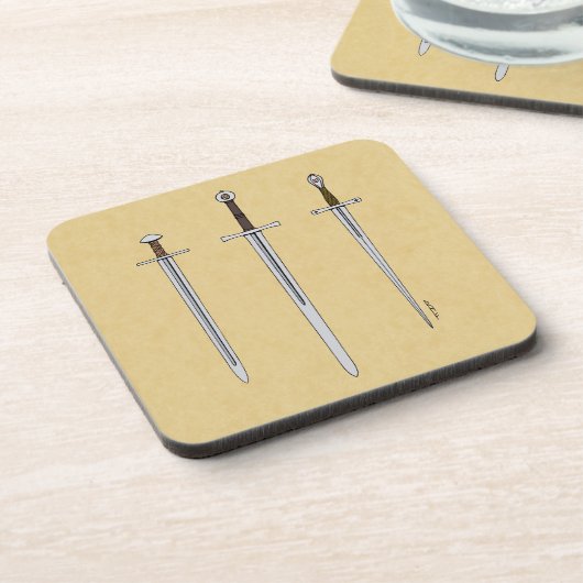 Drie middeleeuwse zwaarden 2016 onderzetter (Linkerzijde)