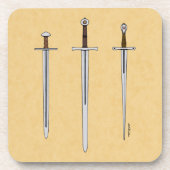 Drie middeleeuwse zwaarden 2016 onderzetter (Voorkant)